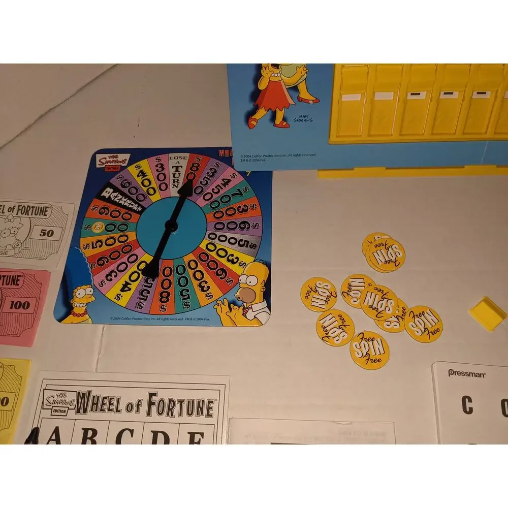 Vintage 2005 The Simpsons Wheel of Fortune Deluxe Board Game Collectors Tin